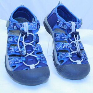 KEEN Youth SZ 4 Camo/Cobalt Newport H2 Waterproof Sport Sandals Shoe - 1026278
